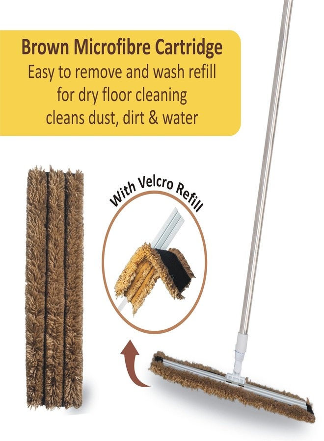 Vimal All-Clean (4 in 1) Multi-Purpose Extendable Handle with 4 Interchangeable Cleaning Heads | 2 Mop Pads for Wet & Dry Floor Cleaning + 2 Broom Heads for Jaala (Spider Web)/Ceiling Fan Cleaning - Image 4